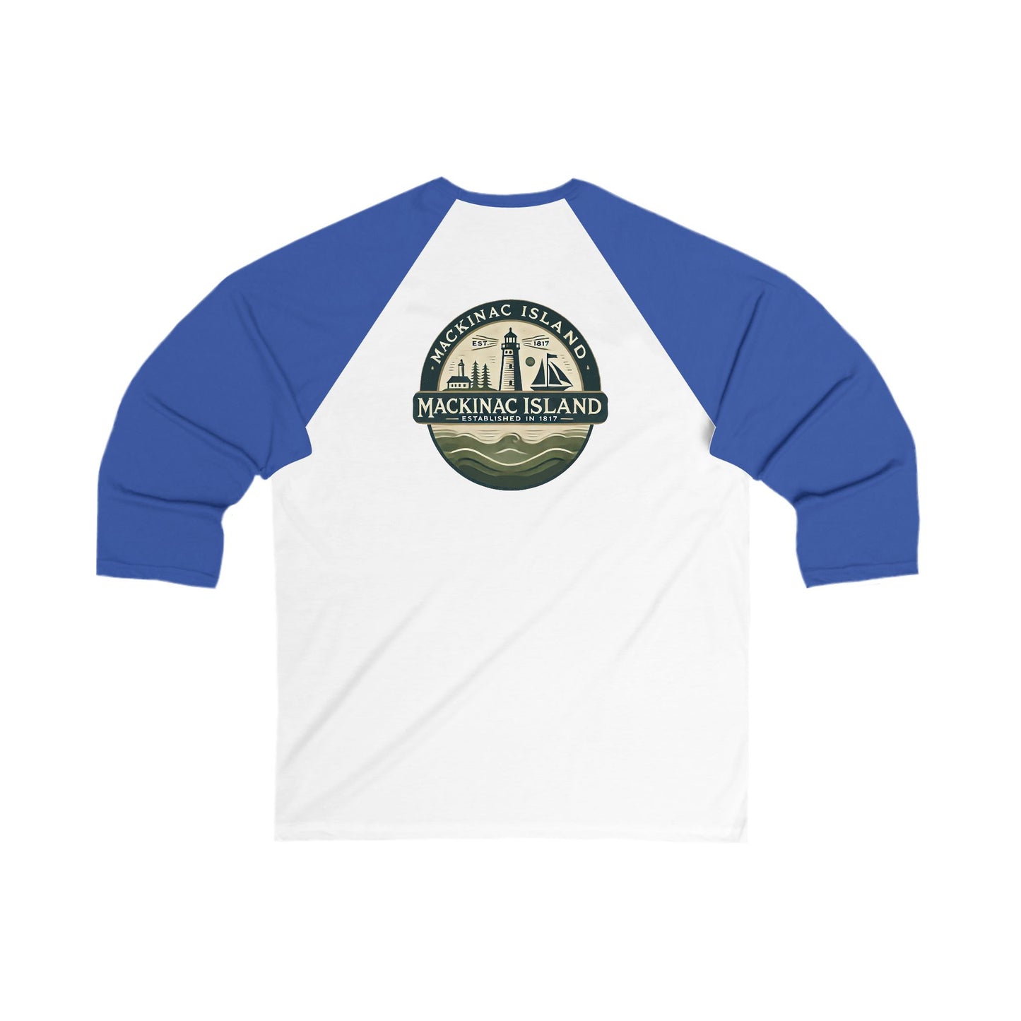 Vintage Mackinac Island Men's 3/4 Sleeve Baseball Tee