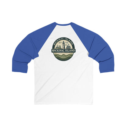 Vintage Mackinac Island Men's 3/4 Sleeve Baseball Tee