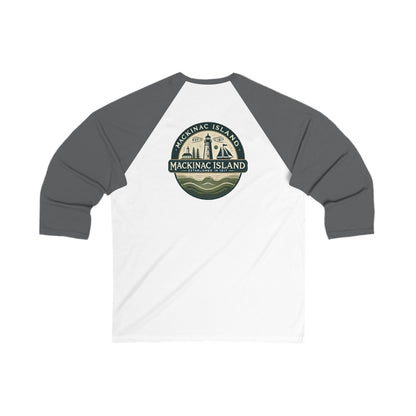 Vintage Mackinac Island Men's 3/4 Sleeve Baseball Tee