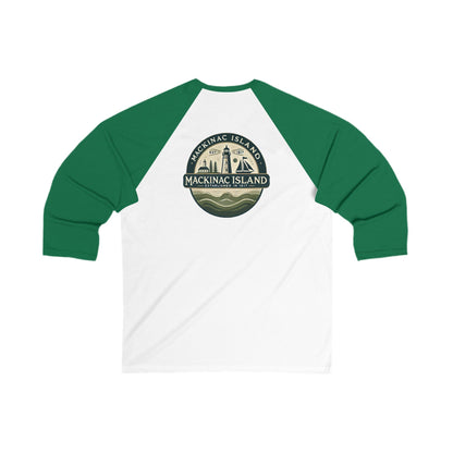 Vintage Mackinac Island Men's 3/4 Sleeve Baseball Tee