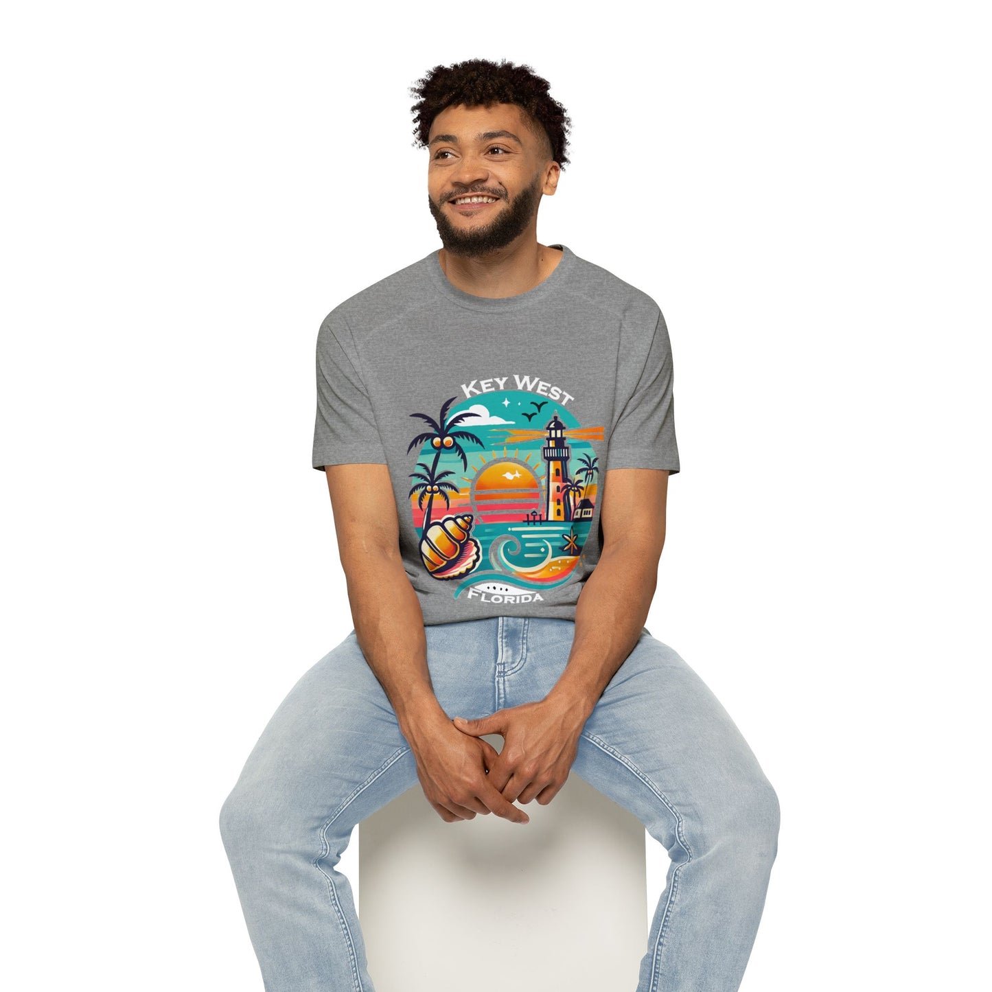 Vibrant Key West Men's Raglan T-Shirt