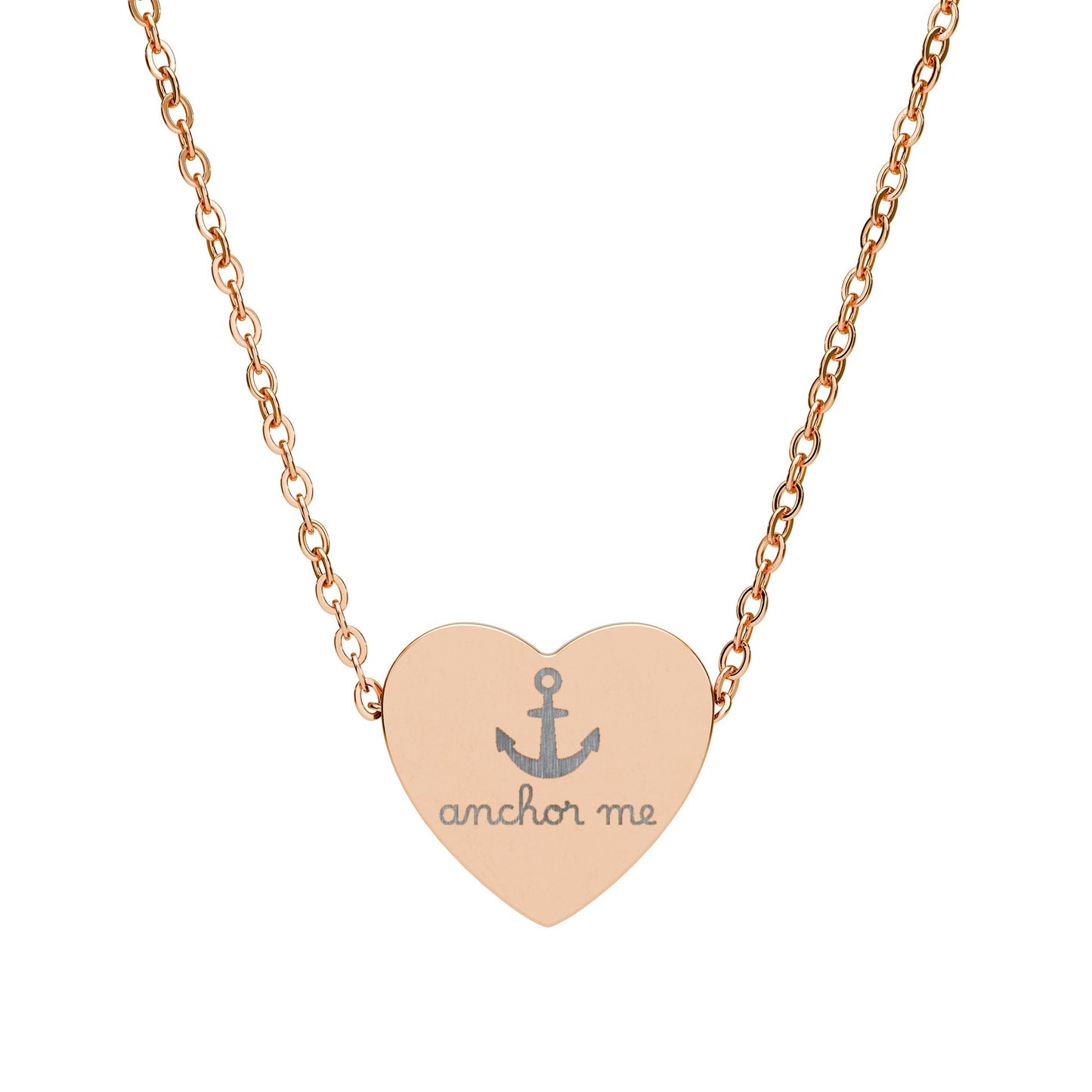 Anchor Me — Engraved Heart Necklace