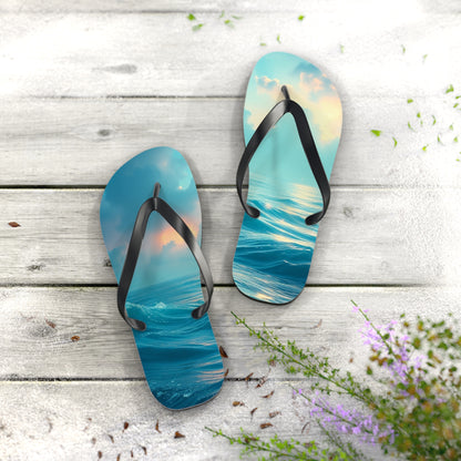 Ocean Waves Flip Flops