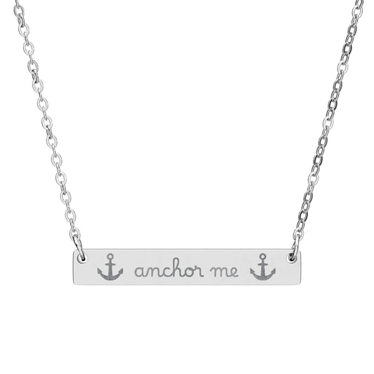 Anchor Me — Engraved Bar Necklace