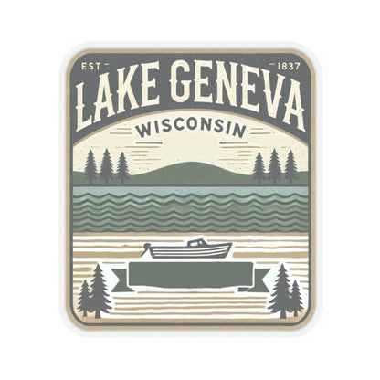 Vintage Lake Geneva Kiss-Cut Sticker