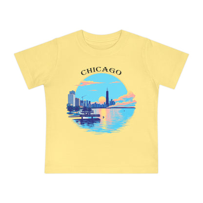 Retro Chicago Unisex Baby Short Sleeve T-Shirt