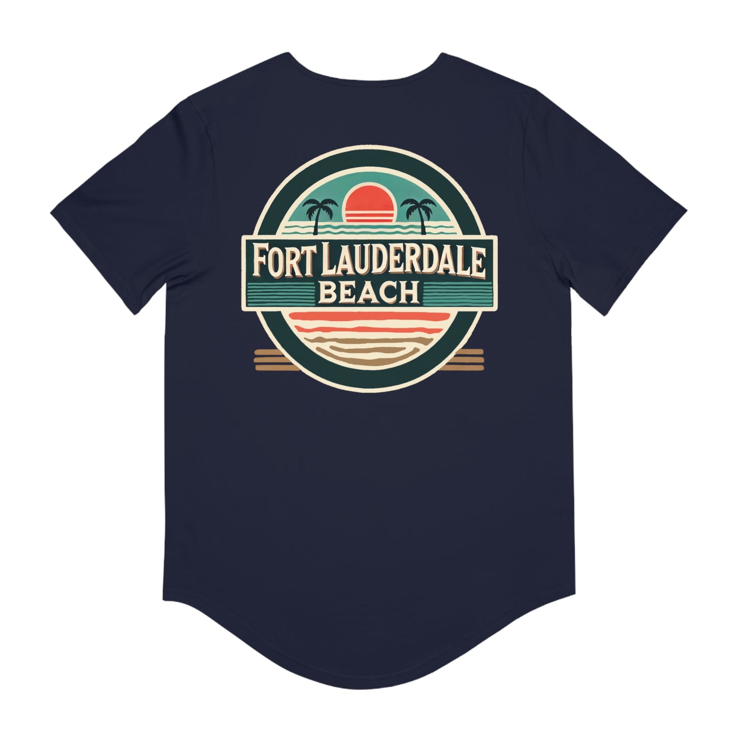 Vintage Fort Lauderdale Men's Jersey Curved Hem Tee