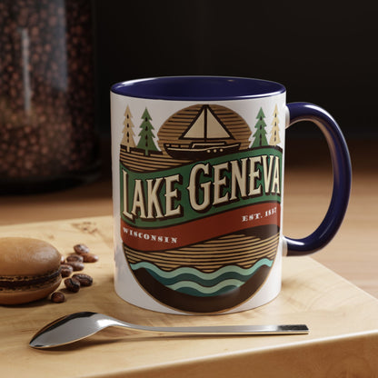 Retro Lake Geneva Accent Coffee Mug