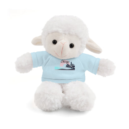 Elegant Chicago Skyline Stuffed Animals with Tee