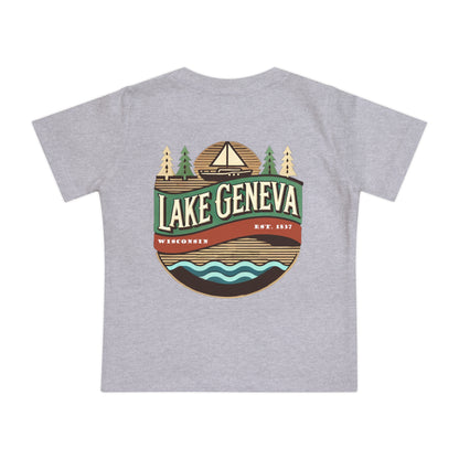 Retro Lake Geneva Unisex Baby Short Sleeve T-Shirt
