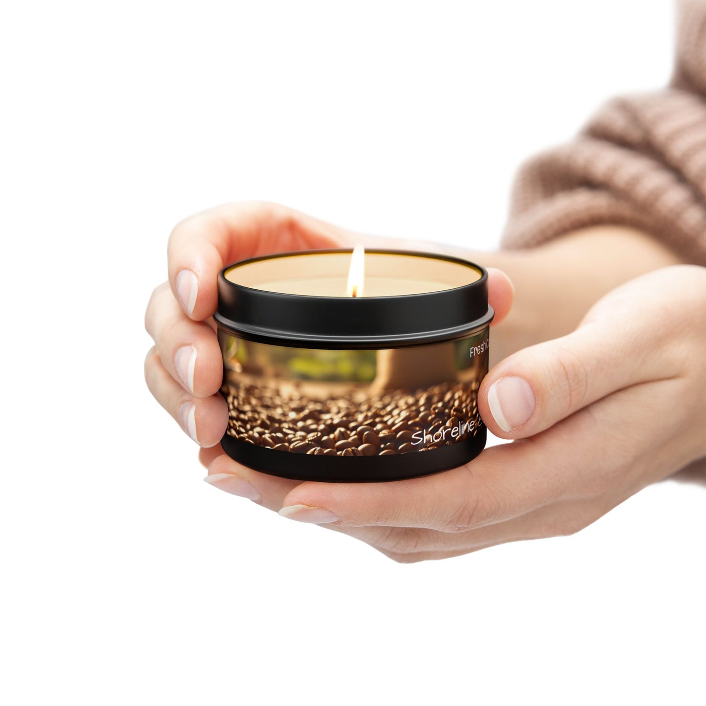 Fresh Coffee Scented Rustic Tin Candle