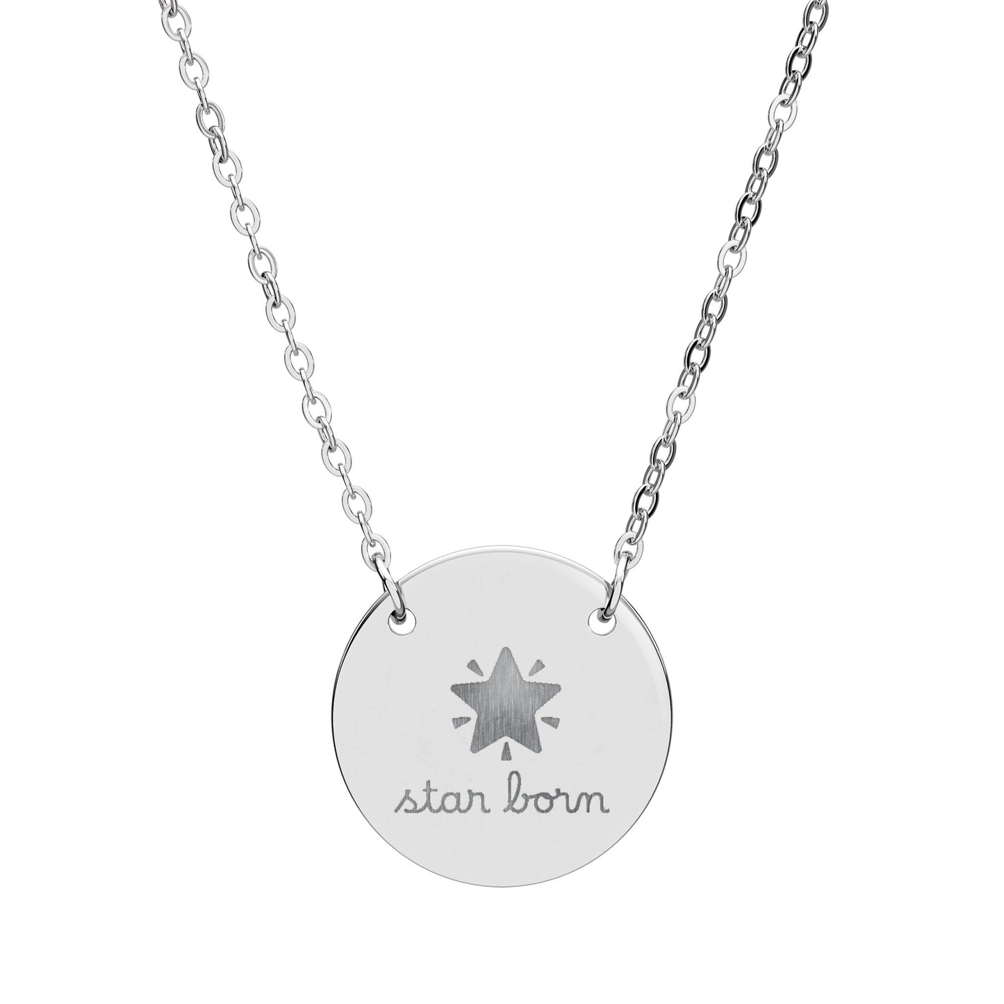 Star Born — Engraved Circle Necklace
