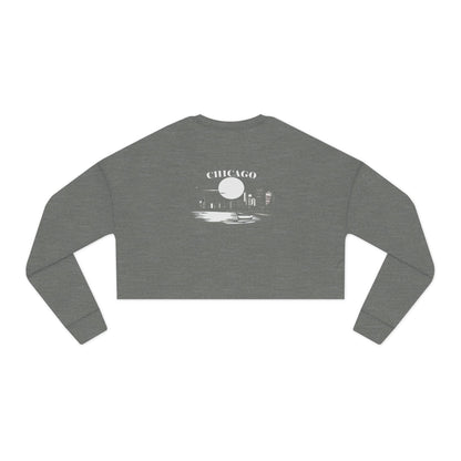 Mystery Noir Chicago Skyline Sunset Women's Cropped Sweatshirt