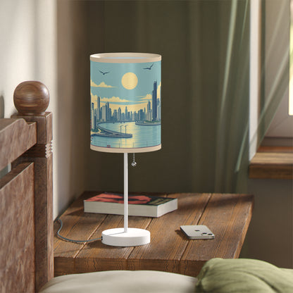 Retro Chicago Skyline Lamp on a Stand