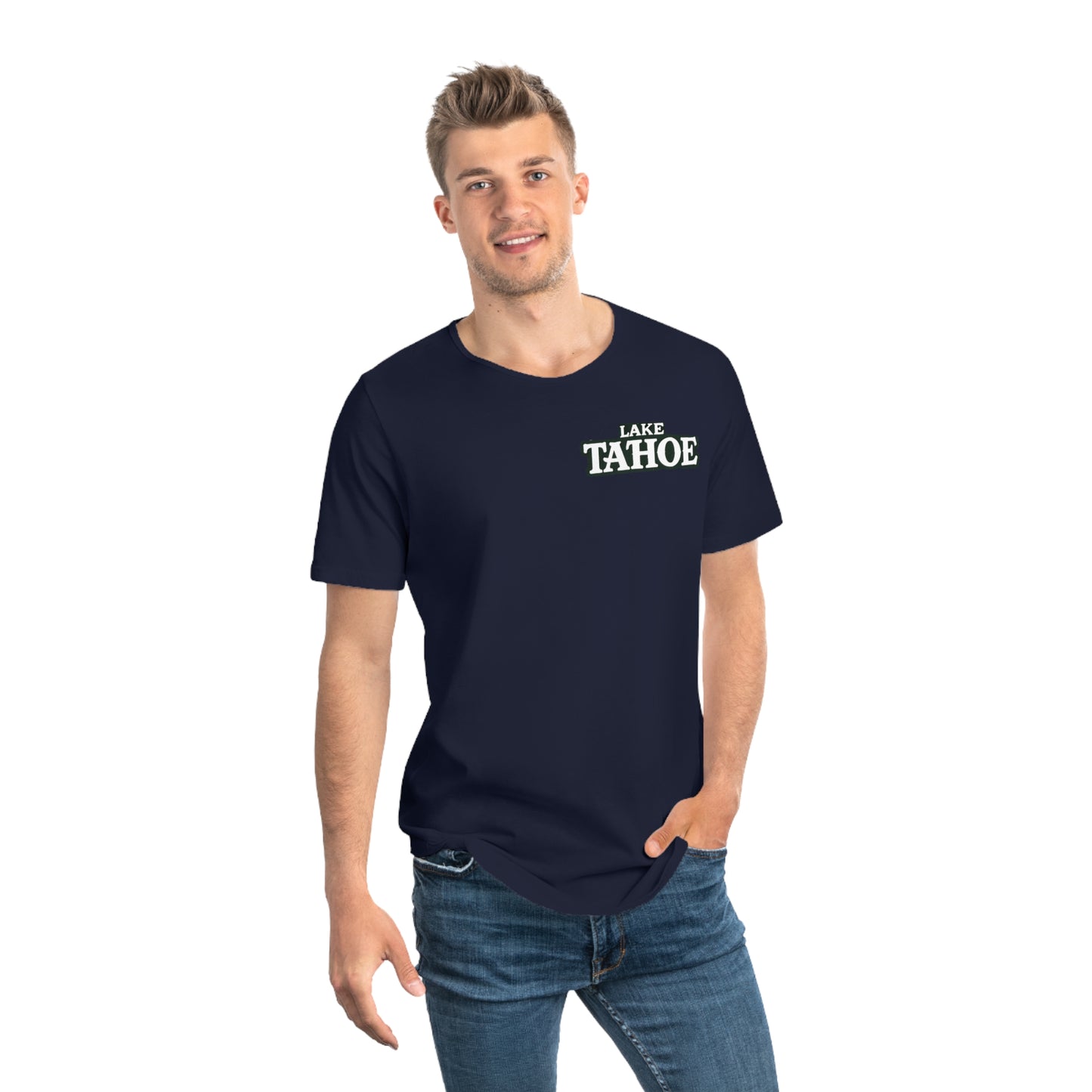 Vintage Lake Tahoe Men's Jersey Curved Hem Tee