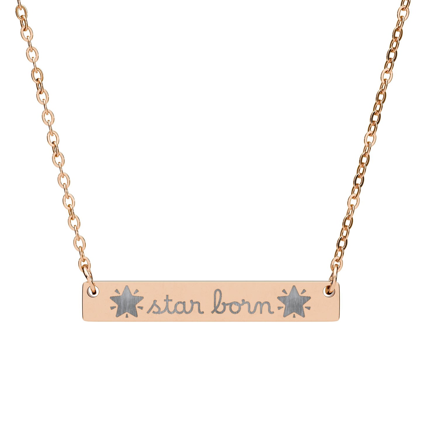 Star Born — Engraved Bar Necklace