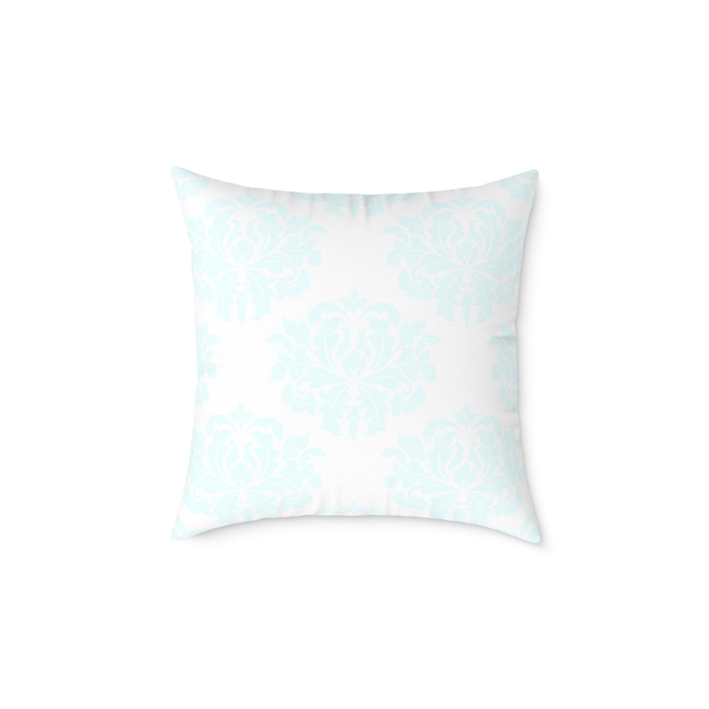Aqua Damask Coastal Throw Pillow