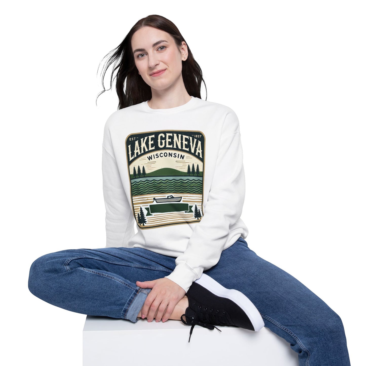 Vintage Lake Geneva Unisex Drop Shoulder Sweatshirt