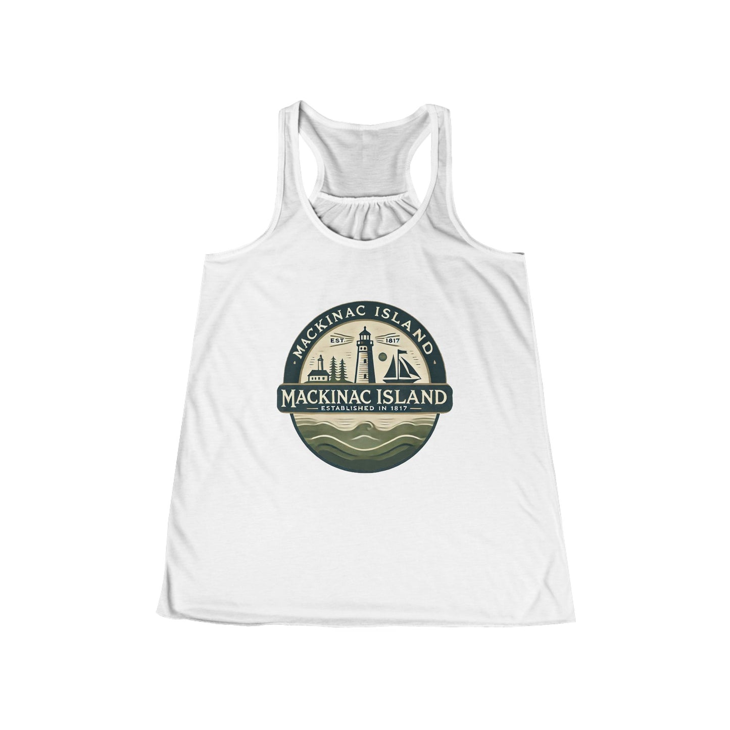 Vintage Mackinac Island Women's Flowy Racerback Tank