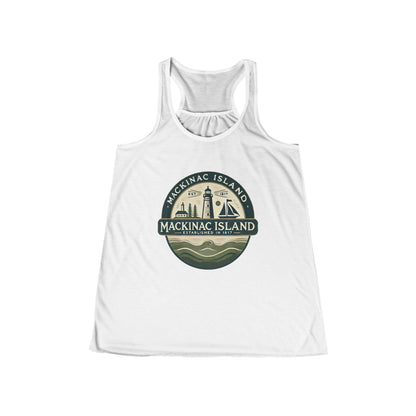 Vintage Mackinac Island Women's Flowy Racerback Tank