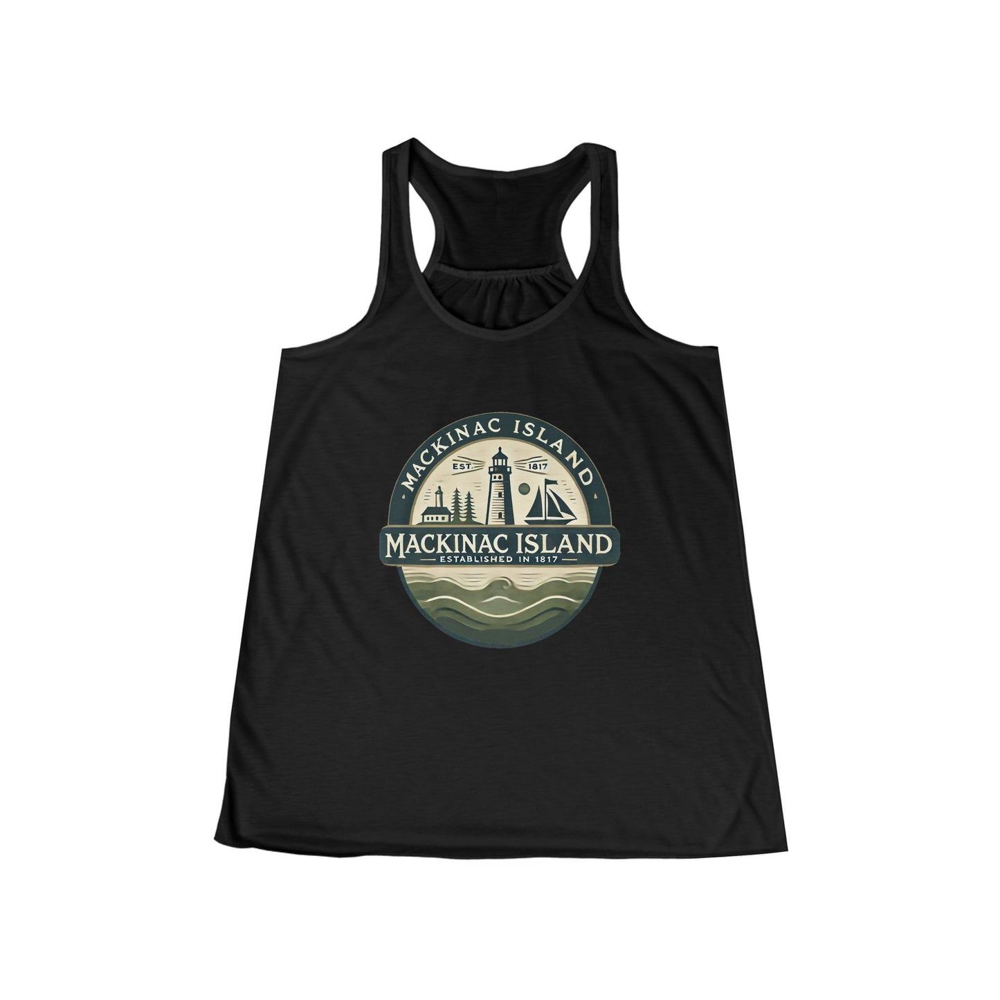 Vintage Mackinac Island Women's Flowy Racerback Tank