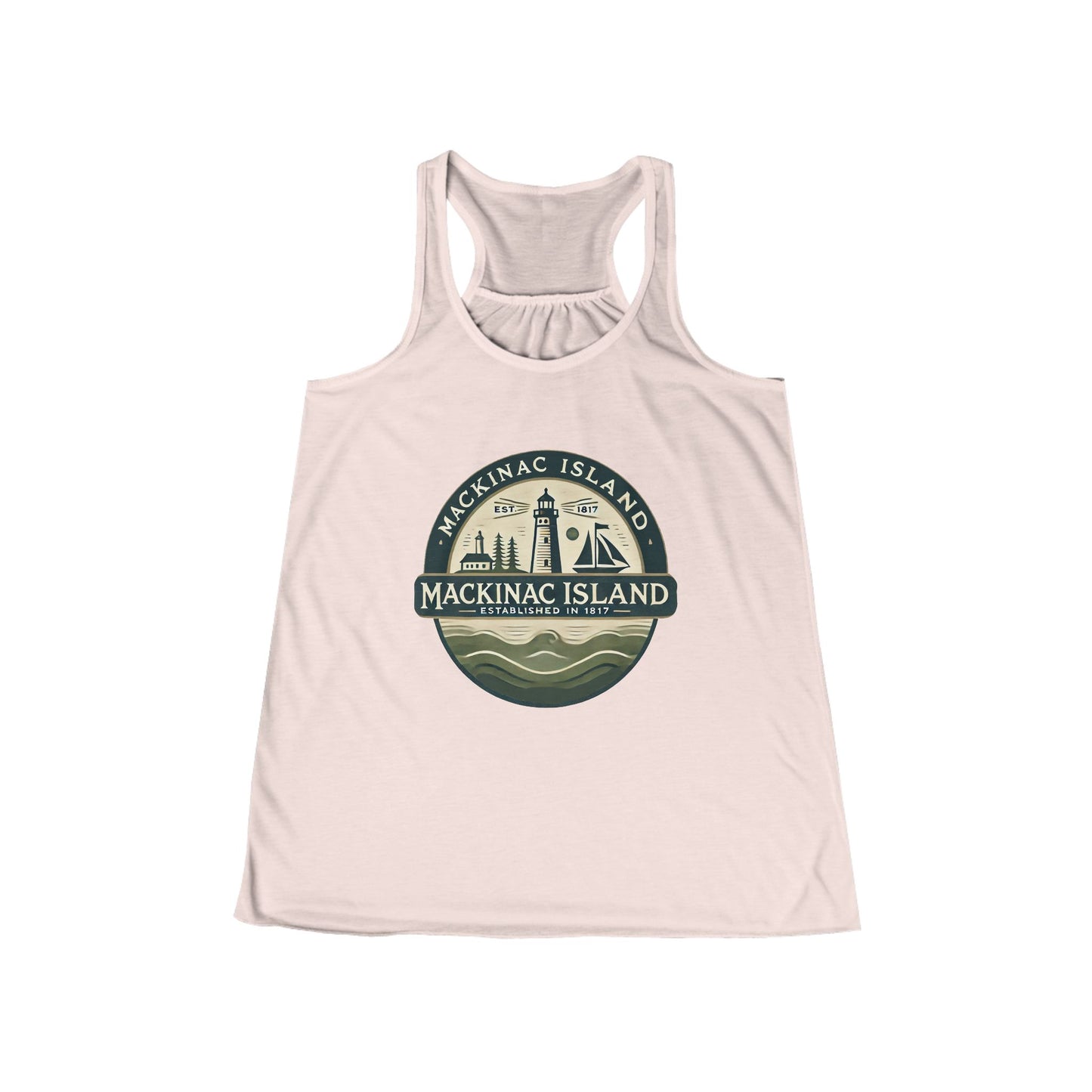 Vintage Mackinac Island Women's Flowy Racerback Tank