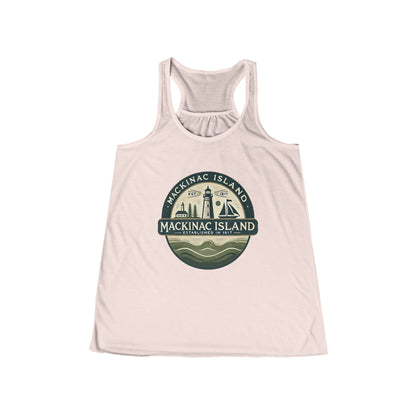 Vintage Mackinac Island Women's Flowy Racerback Tank