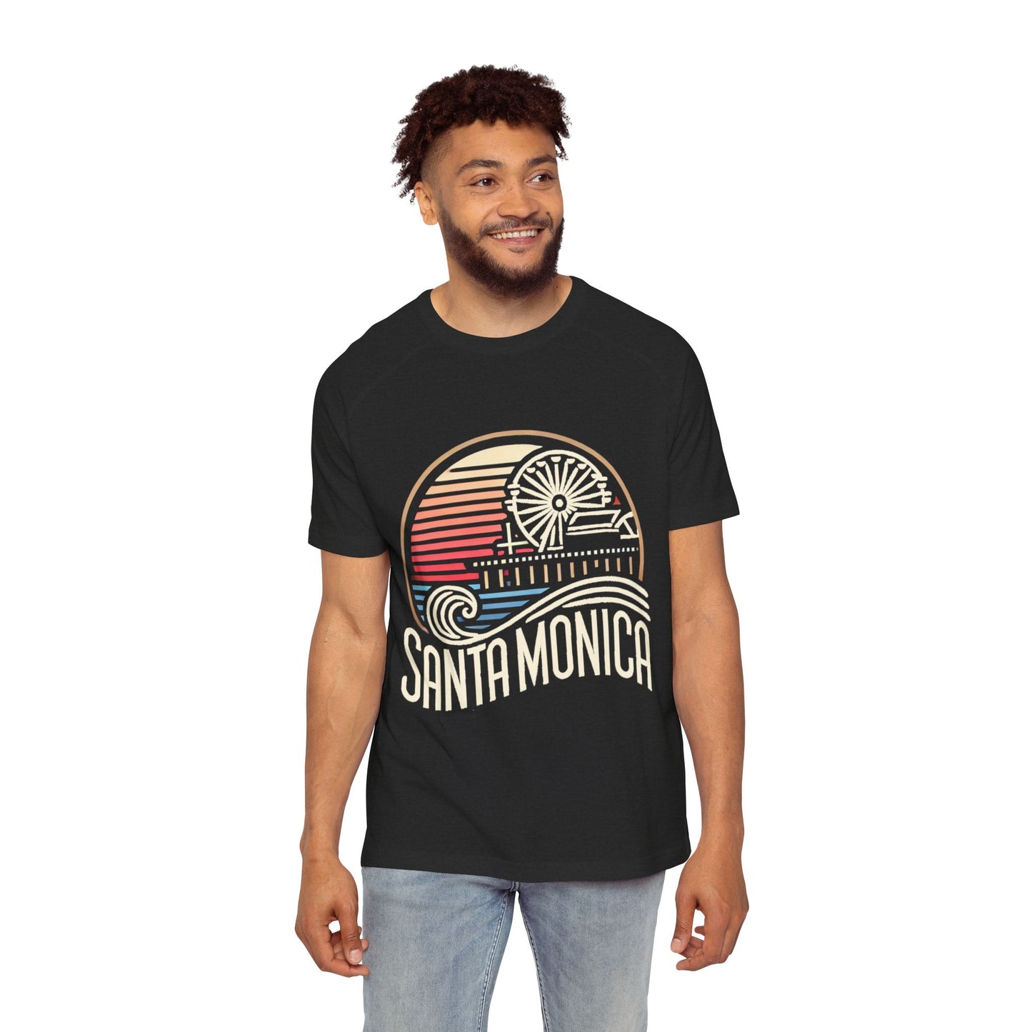 Vibrant Santa Monica Men's Raglan T-Shirt