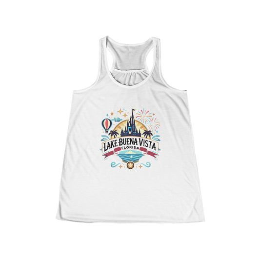 Adventurous Lake Buena Vista Women's Flowy Racerback Tank