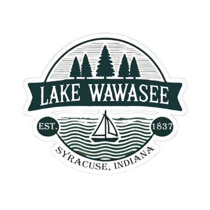 Vintage Lake Wawasee Kiss-Cut Sticker