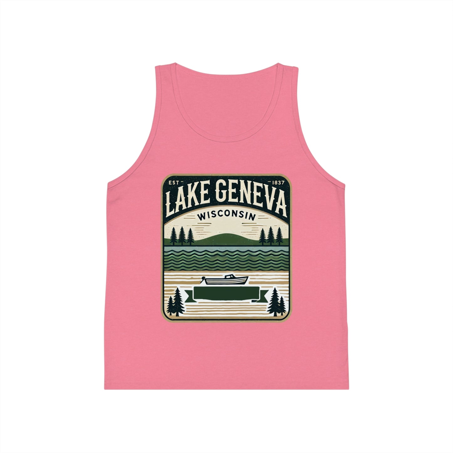 Vintage Lake Geneva Unisex Kids Jersey Tank Top