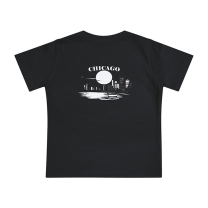 Mystery Noir Chicago Skyline Sunset Unisex Baby Short Sleeve T-Shirt