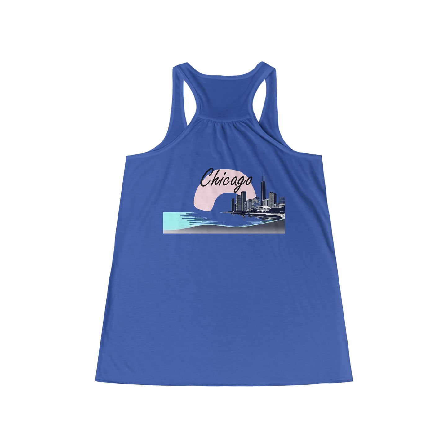 Elegant Chicago Skyline Women's Flowy Racerback Tank