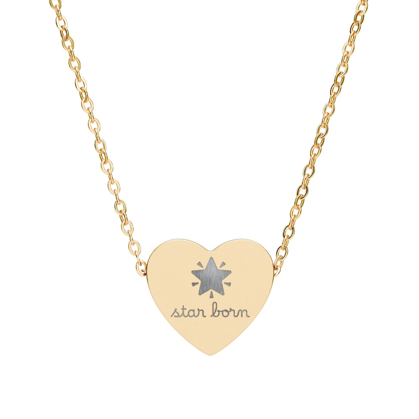 Star Born — Engraved Heart Necklace