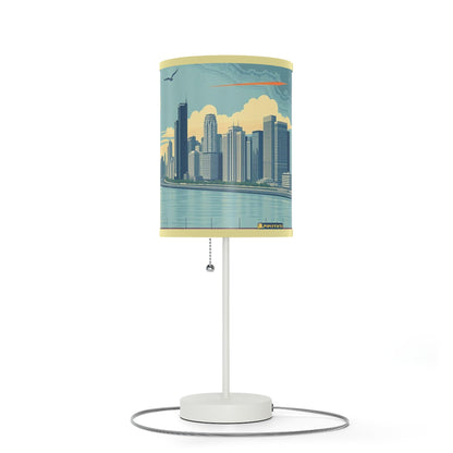 Retro Chicago Skyline Lamp on a Stand