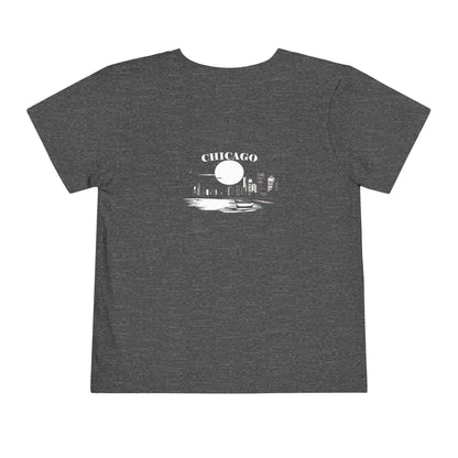Mystery Noir Chicago Skyline Sunset Unisex Toddler Short Sleeve Tee