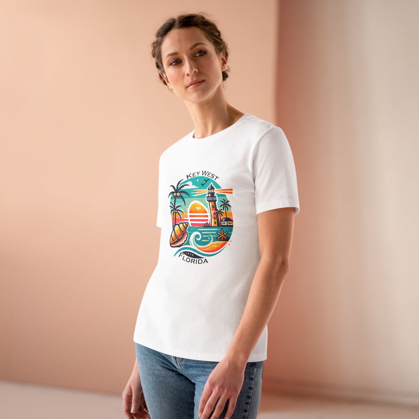 Vibrant Key West Women's Cotton Tee