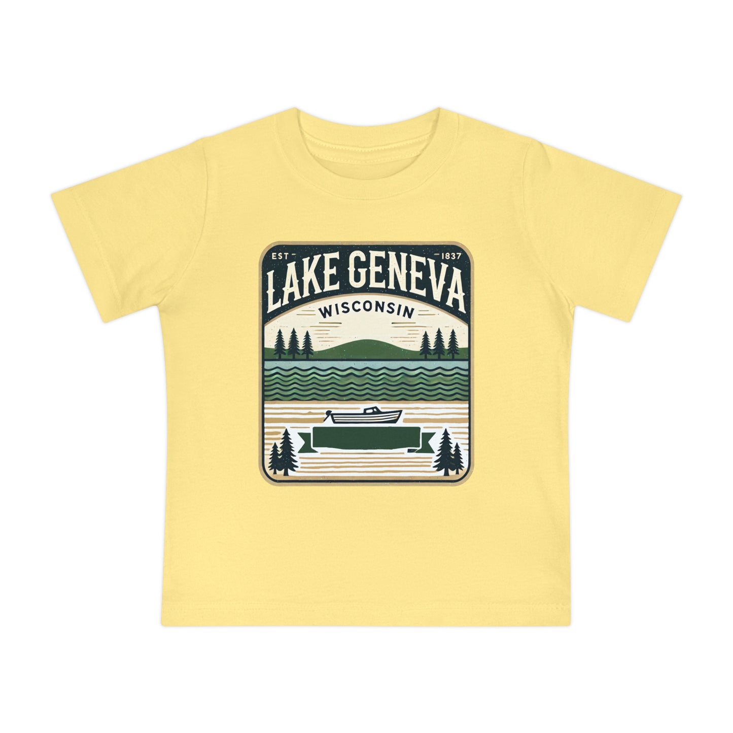 Vintage Lake Geneva Unisex Baby Short Sleeve T-Shirt