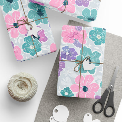 Pastel Floral Print Wrapping Paper