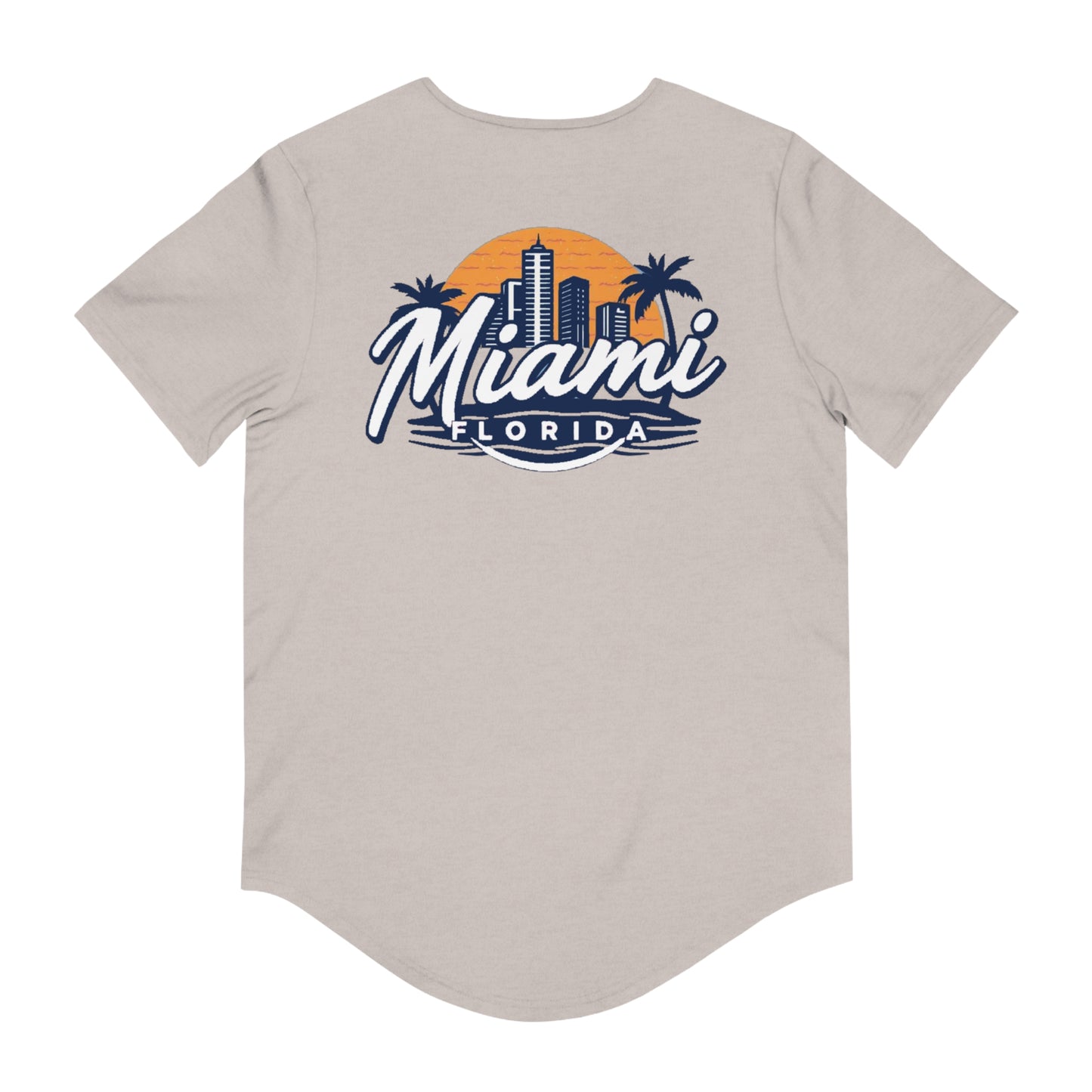 Retro Miami Men's Jersey Curved Hem Tee