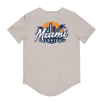 Retro Miami Men's Jersey Curved Hem Tee