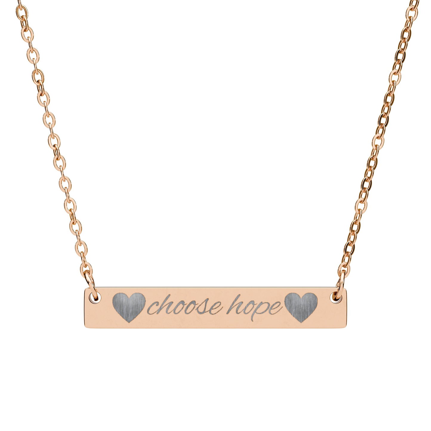 Choose Hope — Engraved Bar Necklace
