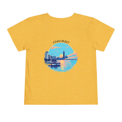 Retro Chicago Sunset Unisex Toddler Short Sleeve Tee