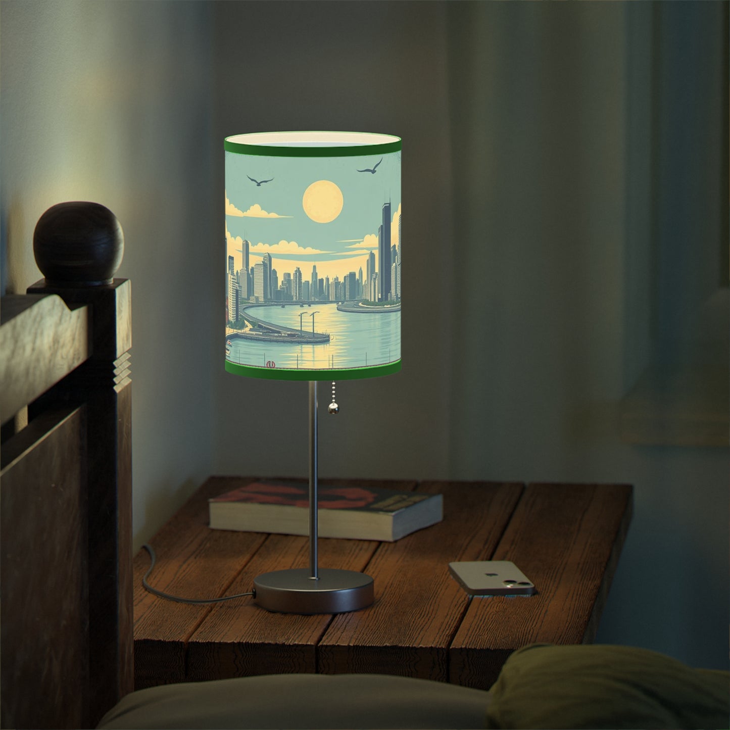 Retro Chicago Skyline Lamp on a Stand