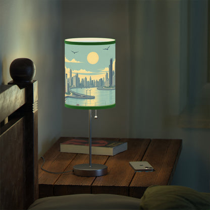 Retro Chicago Skyline Lamp on a Stand