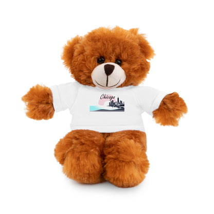 Elegant Chicago Skyline Stuffed Animals with Tee