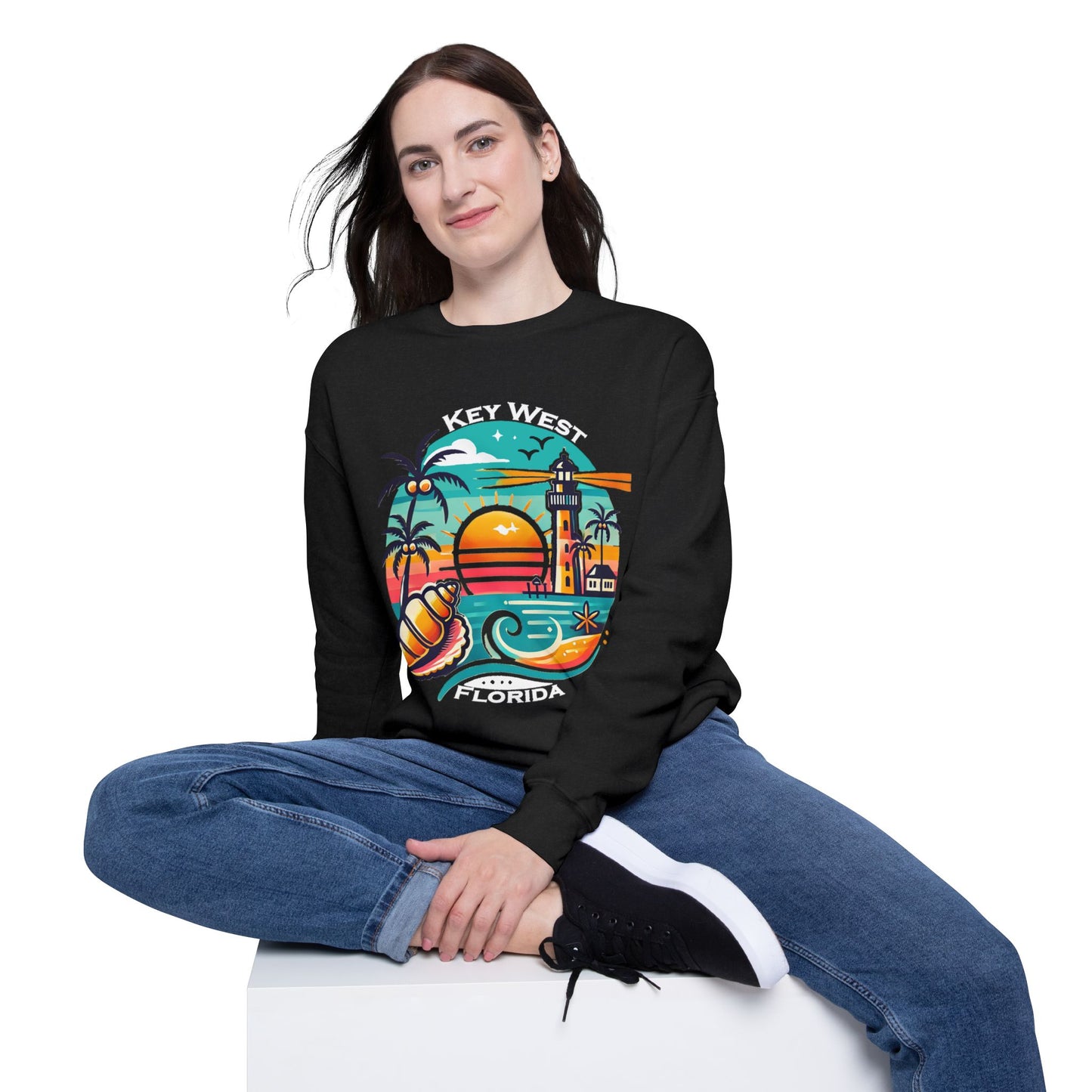 Vibrant Key West Unisex Drop Shoulder Sweatshirt