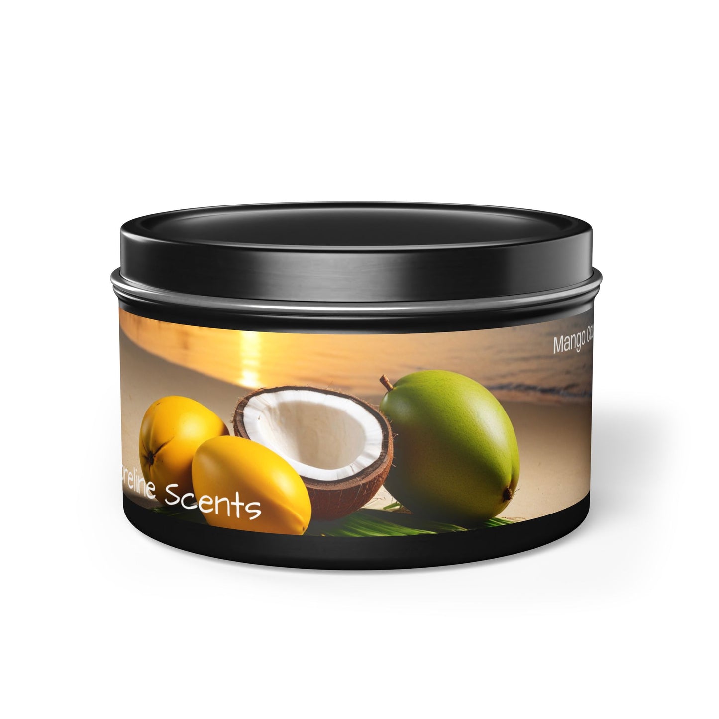 Mango + Coconut Scented Rustic Tin Candle