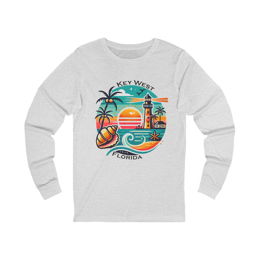 Vibrant Key West Unisex Jersey Long Sleeve Tee