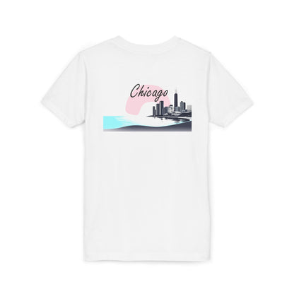 Elegant Chicago Skyline Unisex Youth Short Sleeve Tee